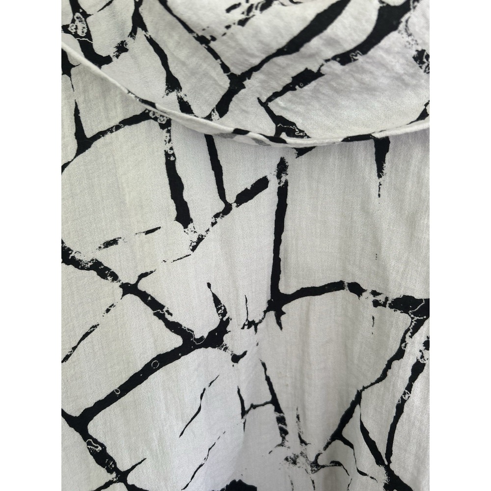 Habitat Cowl Neck Asymmetric Pullover Top XL Black White Lagenlook Avant Garde - Picture 3 of 9